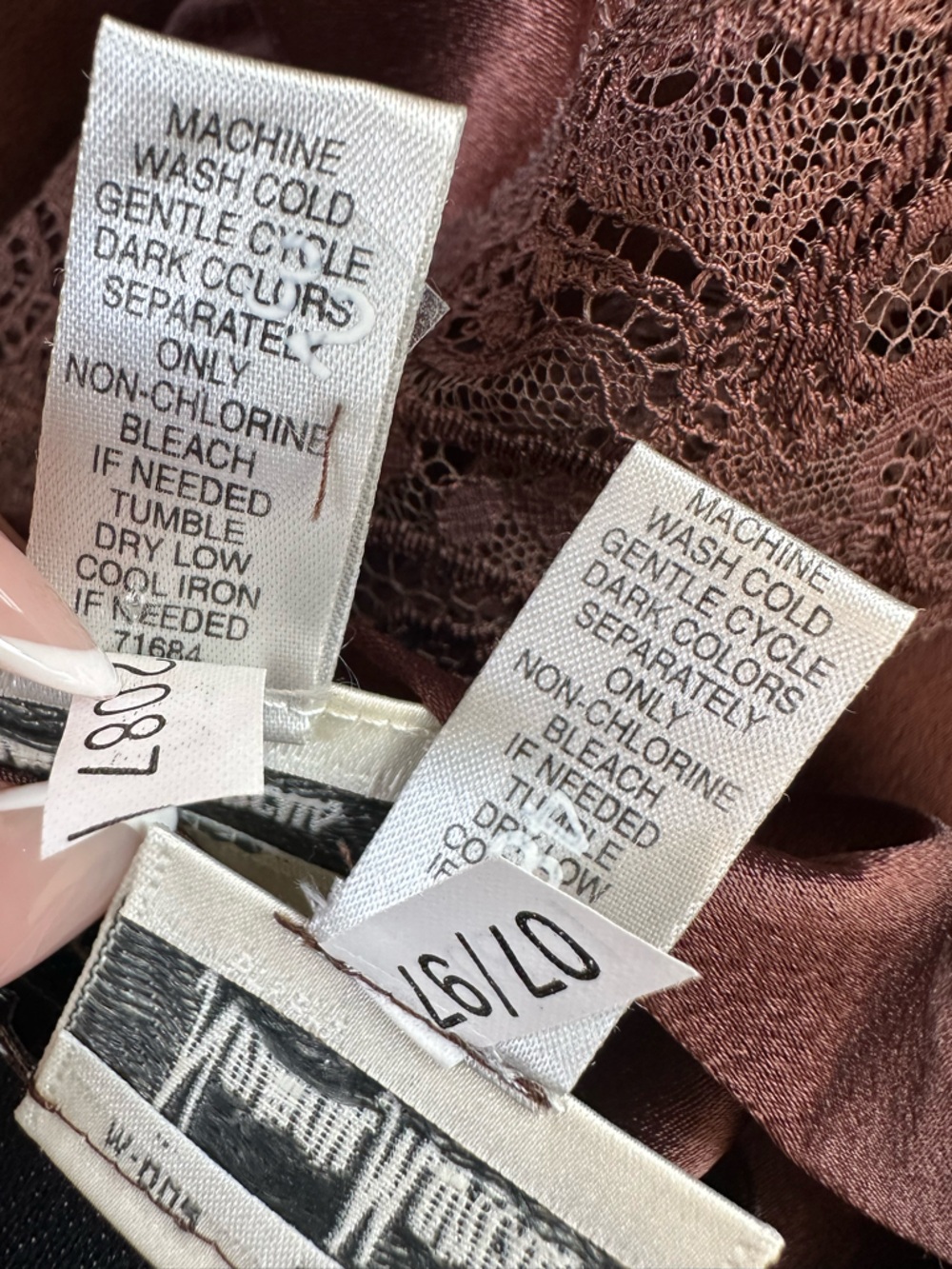 Valentino Neiman Marcus NWOT Vintage Brown Satin Lace Slip Dress & Robe (Medium) - Picture 10 of 10